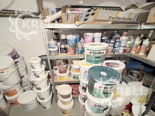 Posten Verbrauchsmaterialien: Farben, Putze, Lacke etc.